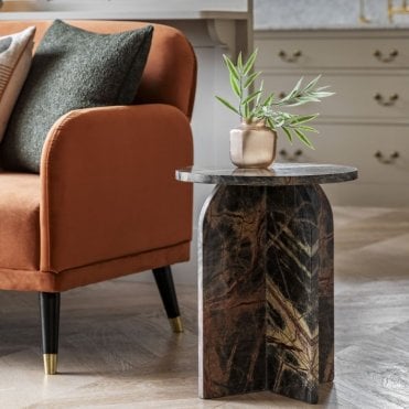 Alexandria Marble Side Table - Ember