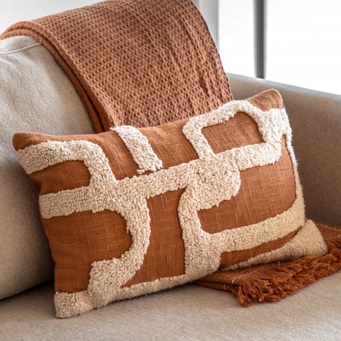 Apricot Embroidered Cushion