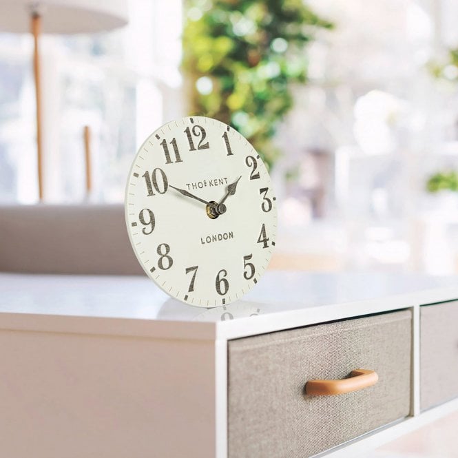 Arabic Thomas Kent Mantel Clock - Limestone