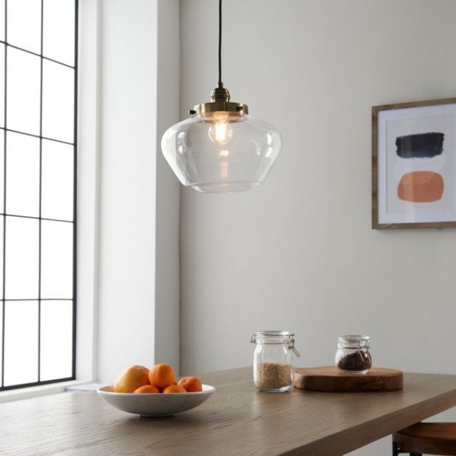 Aspen Glass Pendant Light - Brass