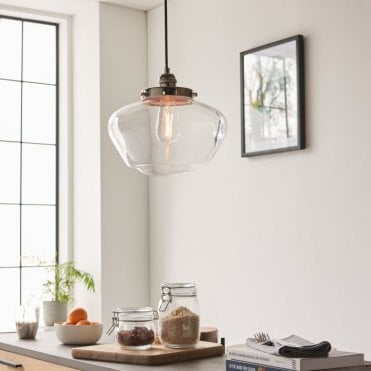 Aspen Glass Pendant Light - Nickel