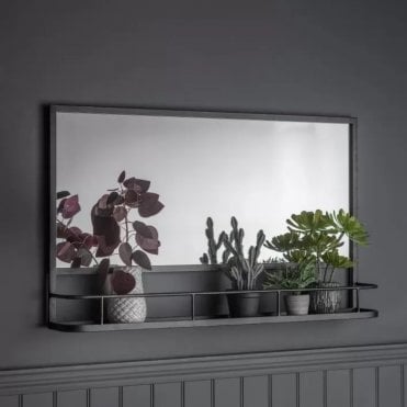 Black Overmantel Mirror