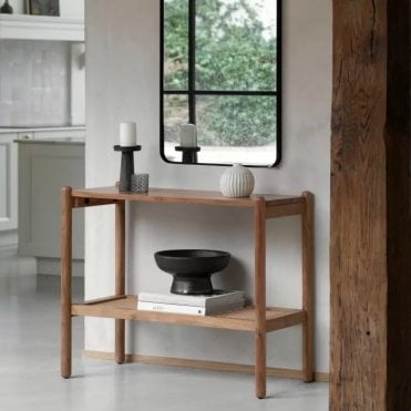 Boho Wicker Console Table