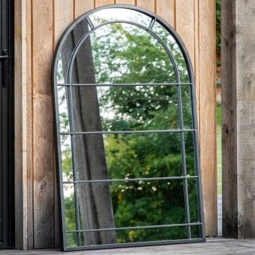 Broadway Black Curved Outdoor Mirror