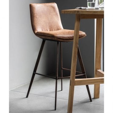 Brushed Leather Bar Stool - 2pk