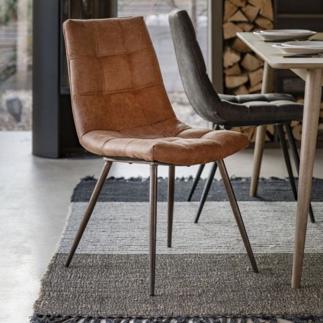 Brushed Leather Pocketed Chair - 2pk