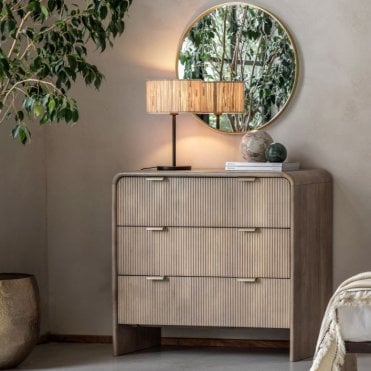 Calia Fluted 3 Drawer Chest