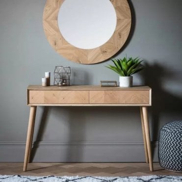 Chevron Two Drawer Console Table