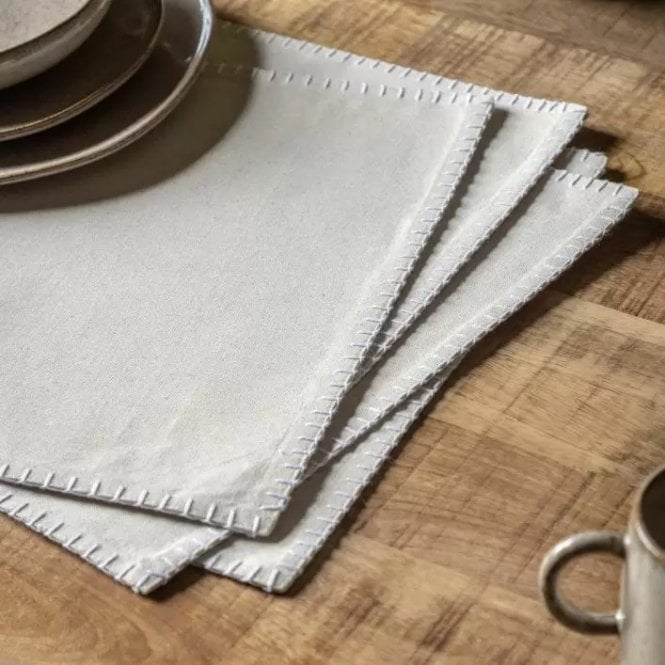 Cream Linen Effect Placemats: Set of 4