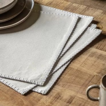 Cream Linen Effect Placemats: Set of 4