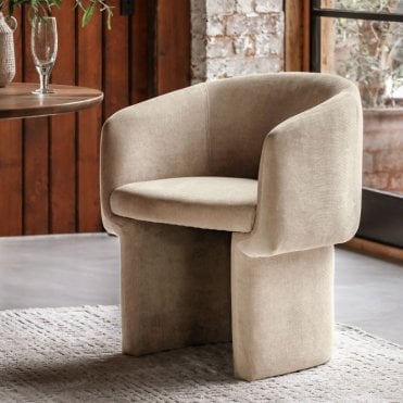 Curved Fabric Dining Chair