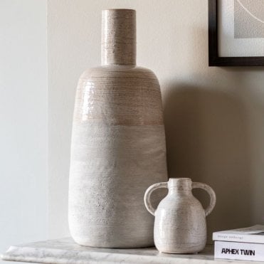 Glazed Atisan Bottle Vase - Large