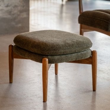 Green Boucle Footstool