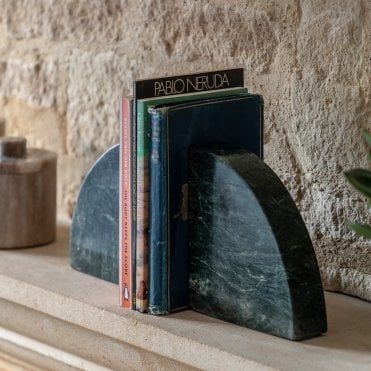 Green Marble Bookends