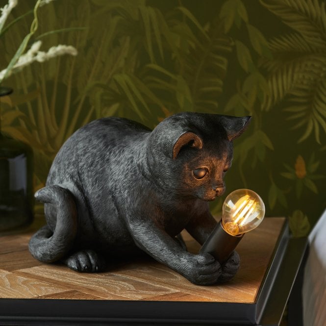Kitten Table Lamp - Black