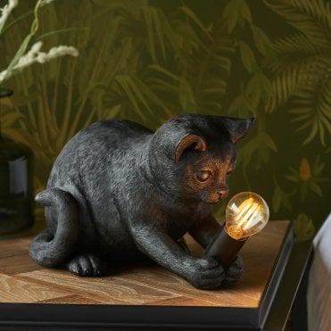 Kitten Table Lamp - Black