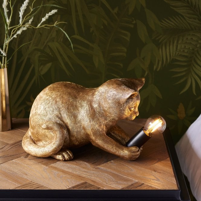 Kitten Table Lamp - Gold