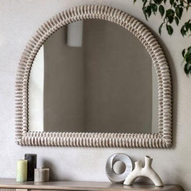 Lacey Arch Mantel Mirror - White Wash