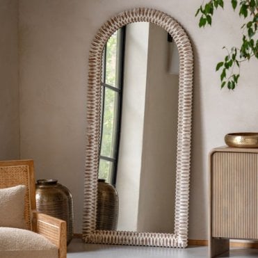 Lacey Leaning Arch Mirror - White Wash