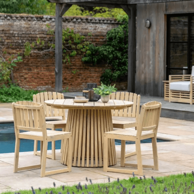 Lara Round Outdoor Dining Table - 4 Seater