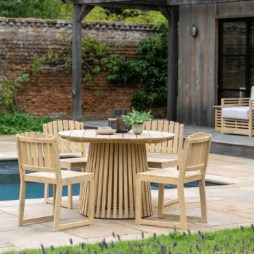 Lara Round Outdoor Dining Table - 4 Seater