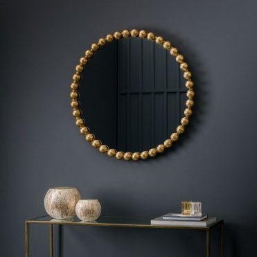 Lettie Round Gold Mirror