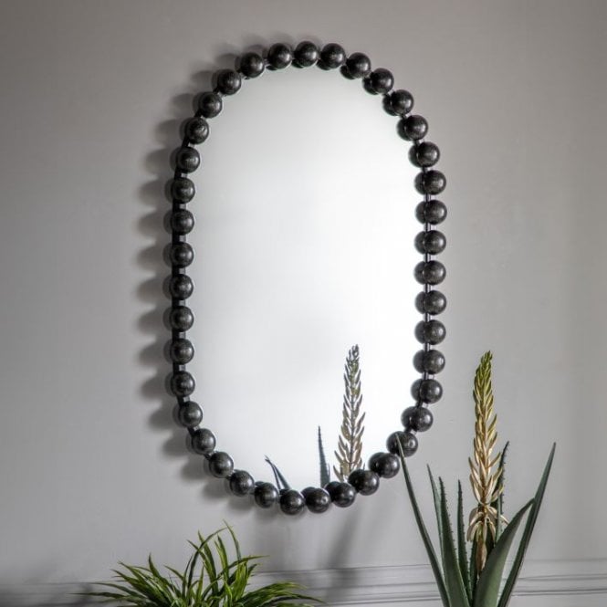 Lettie Rounded Rectangular Black Mirror