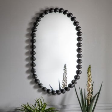 Lettie Rounded Rectangular Black Mirror