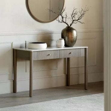 Marble Two Drawer Console Table