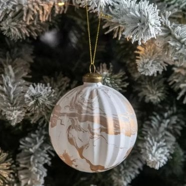 Marbled Bronze Baubles - Set of 3