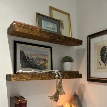 Narrow Rustic Floating Shelf (15.5cm Depth)