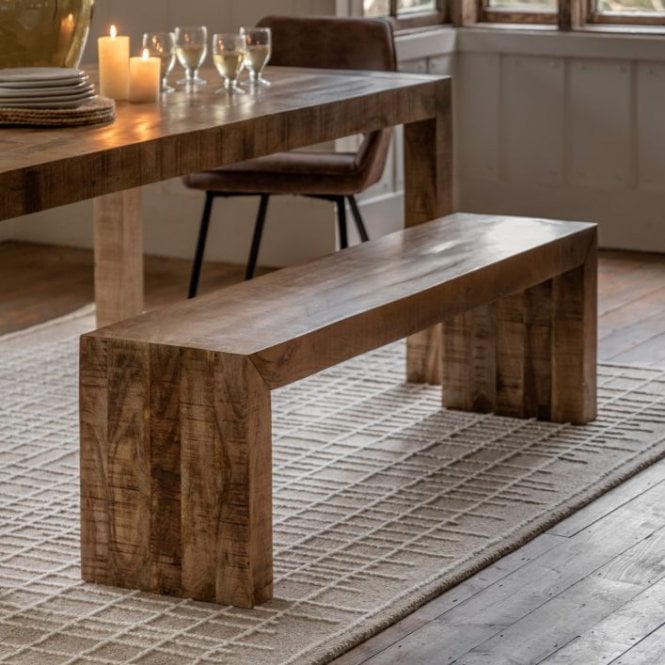 Natural Solid Wood Bench