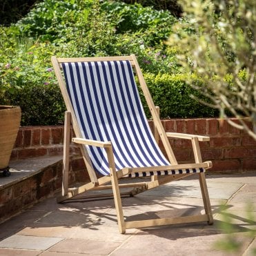 Navy Striped Deck Chair