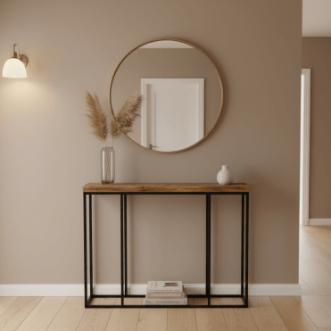 Nivi Solid Wood Rustic Console Table