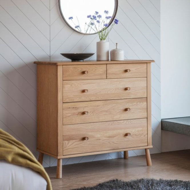 Oak Five Drawer Chest