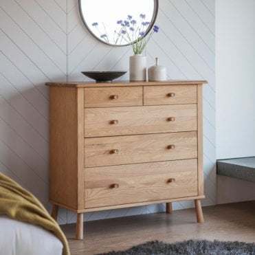 Oak Five Drawer Chest