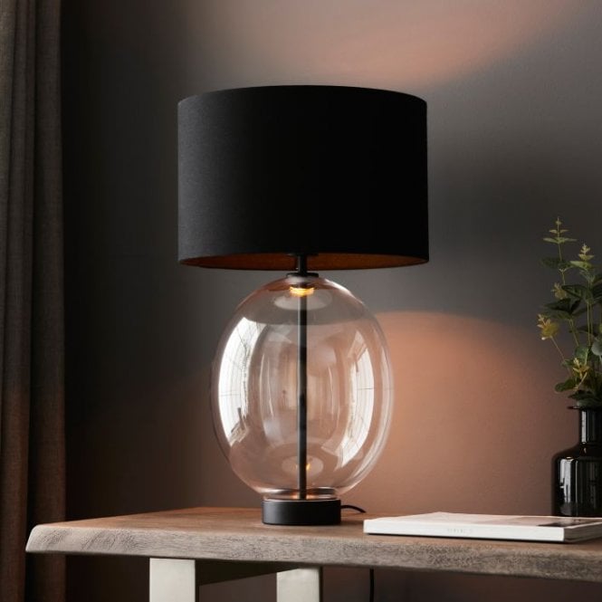 Oval Black Table Lamp