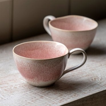 Pink Reactive Organic Mug: Set of 4