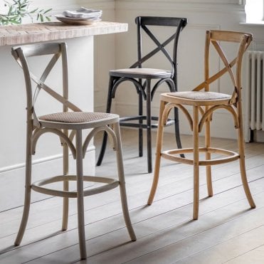 Rattan Cafe Bar Stool - 2pk