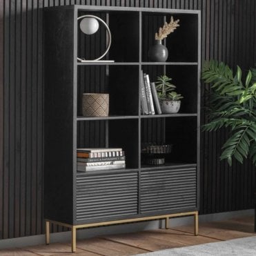 Rippled Black Shelving Unit