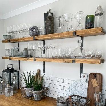 Rustic Shelf with Down Brackets