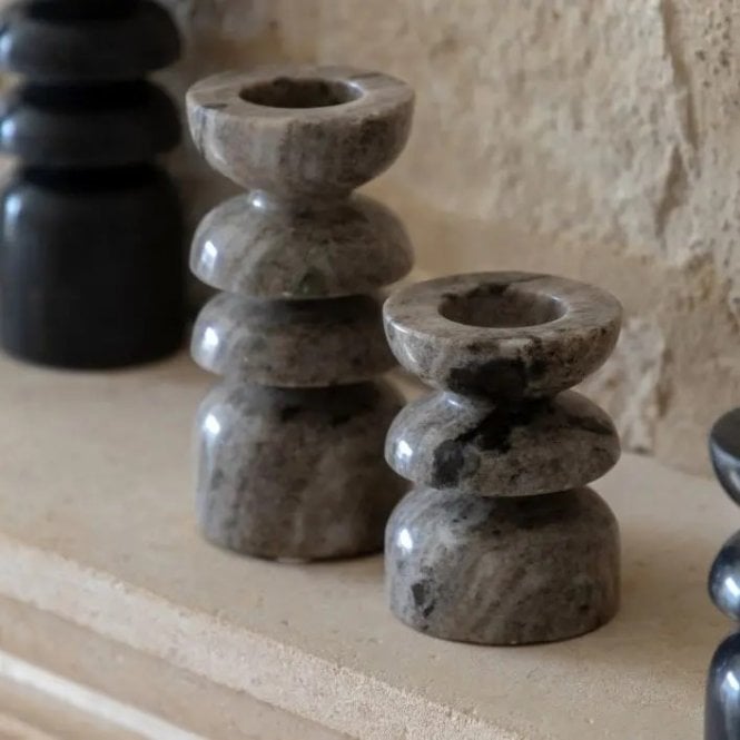 Sand Marble Candlestick (Set of 2)