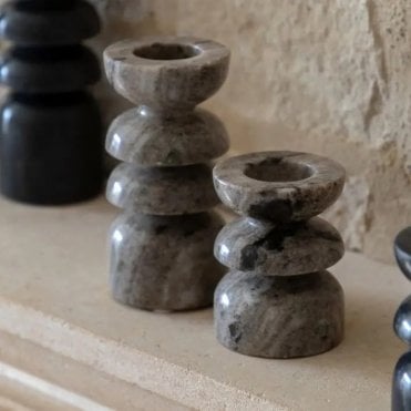 Sand Marble Candlestick (Set of 2)