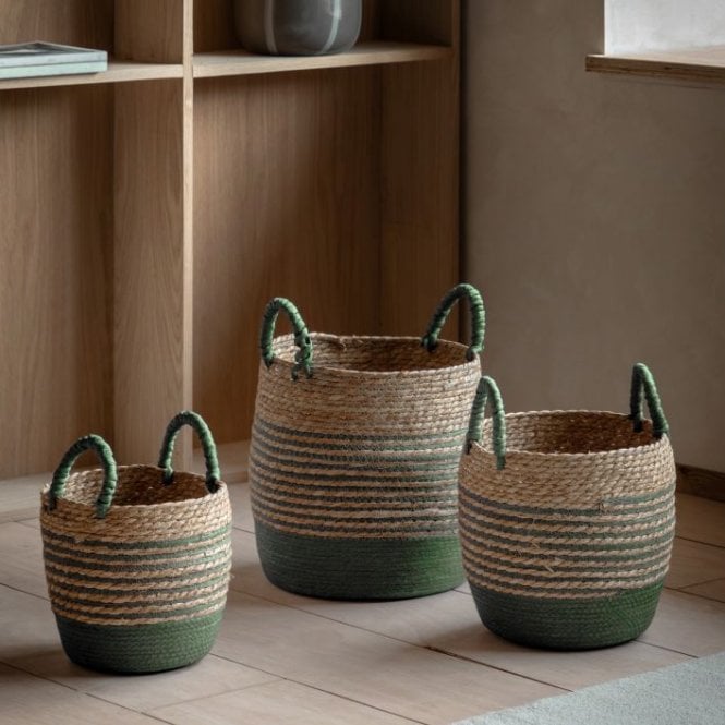 Seagrass Striped Basket, Set of Three