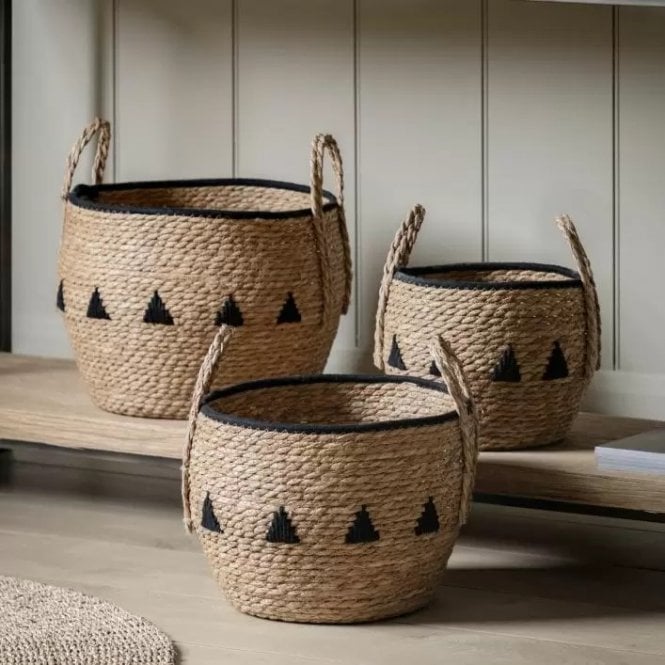 Set of Three Natural Baskets