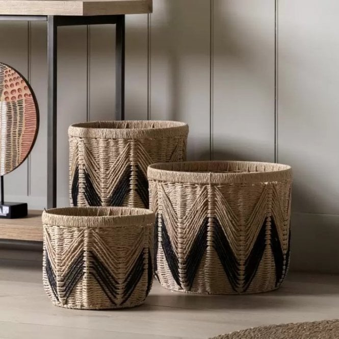 Set of Three Woven Baskets