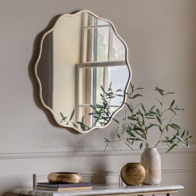 Shaped Gold Mirror