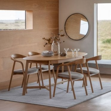 Solid Wood Oval Extending Dining Table