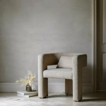 Taupe Boucle Accent Chair