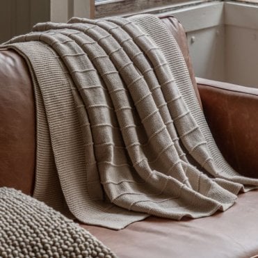 Taupe Knit Throw